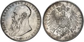 SACHSEN - MEININGEN. Georg II., 1866-1914. J. 154, EPA 2/63 
2 Mark 1915, auf seinen Tod. vz - St