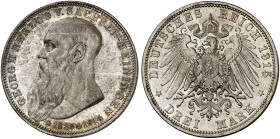 SACHSEN - MEININGEN. Georg II., 1866-1914. J. 155, EPA 3/30 
3 Mark 1915, auf seinen Tod. vz - St