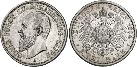 SCHAUMBURG - LIPPE. Georg, 1893-1911. J. 164, EPA 2/68 
2 Mark 1904. ss