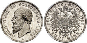 SCHAUMBURG - LIPPE. Georg, 1893-1911. J. 164, EPA 2/68 
Ein zweites Exemplar. NGC MS 65, winz. Kr., St