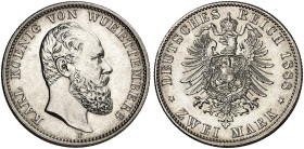 WÜRTTEMBERG. Karl, 1864-1891. J. 172, EPA 2/73 
2 Mark 1888. vz - St