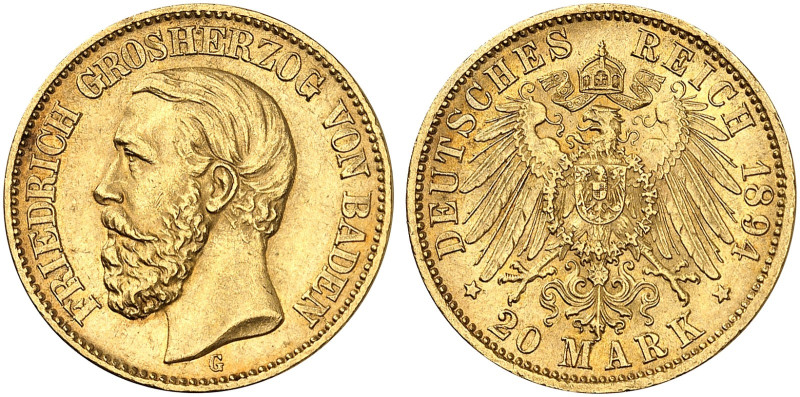 BADEN. Friedrich I., 1852-1907. J. 189, EPA 20/6 
Ein zweites Exemplar. vz