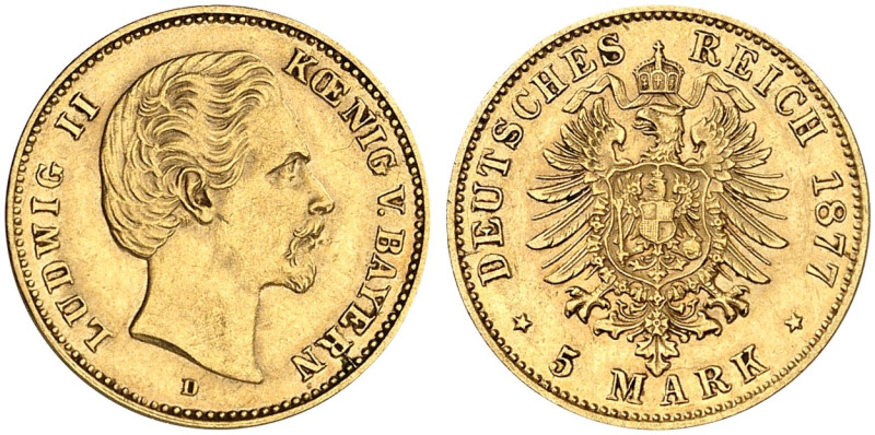 BAYERN. Ludwig II., 1864-1886. J. 195, EPA 5/78 
Ein drittes Exemplar. vz