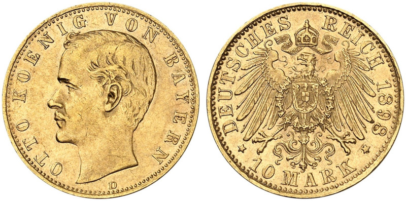 BAYERN. Otto II., 1886-1913. J. 199, EPA 10/10 
10 Mark 1898. ss