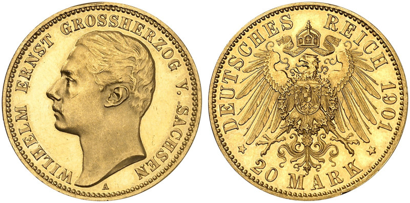 SACHSEN - WEIMAR - EISENACH. Wilhelm Ernst, 1901-1918. J. 283, EPA 20/57 
20 Ma...