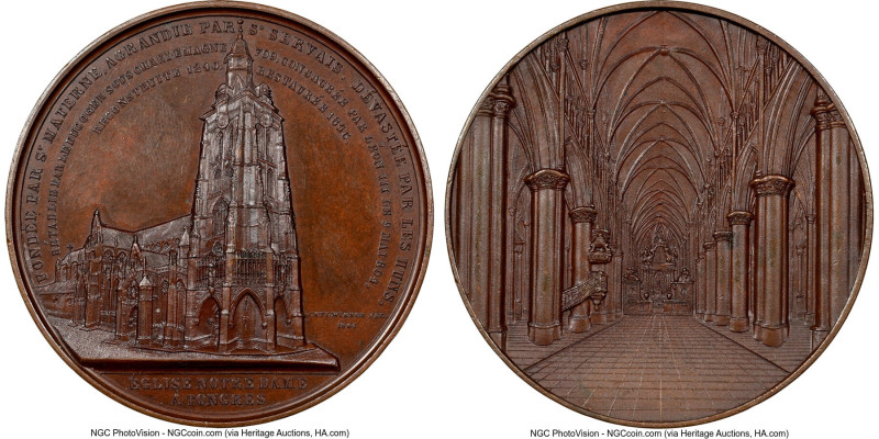 Leopold I bronze "Notre Dame" Medal 1846-Dated MS63 Brown NGC, Hoydonck-16. 50mm...