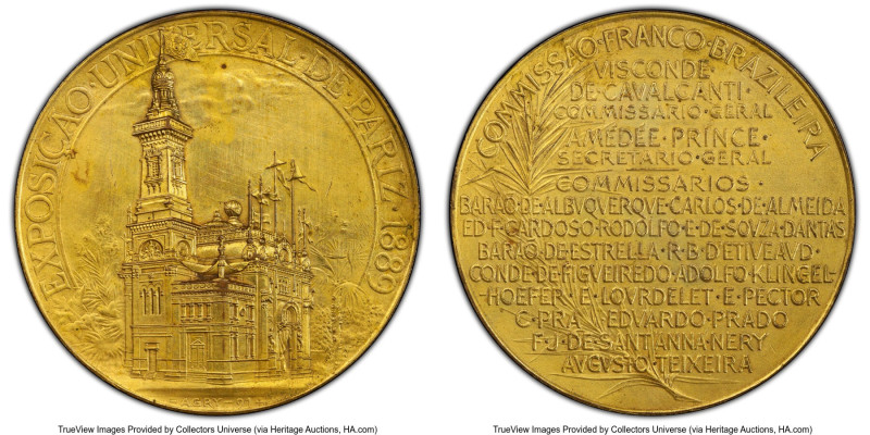 Republic gilt-bronze Specimen "Universal Expo in Paris" Medal (18)91 UNC Detail ...