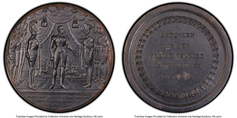 Brandenburg. Friedrich Wilhelm III iron "Wars of Liberation" Medal 1815 MS62 PCG...