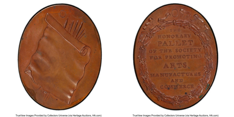 "Honorary Pallet - Royal Society of Arts" bronzed Specimen Medal ND (19th C.) SP...