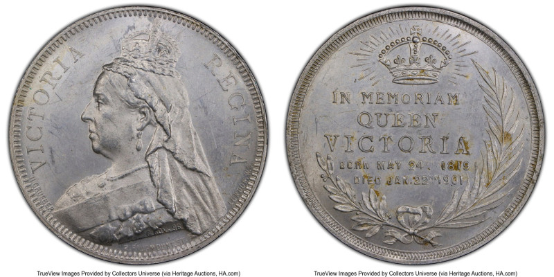 Victoria aluminum "Death of Victoria" Medal 1901 MS63 PCGS, By H. Grueber. 39mm....