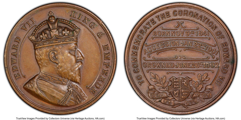 Edward VII Specimen "Coronation" Medal 1902 SP63 PCGS, BHM-3854. 32mm. HID098012...