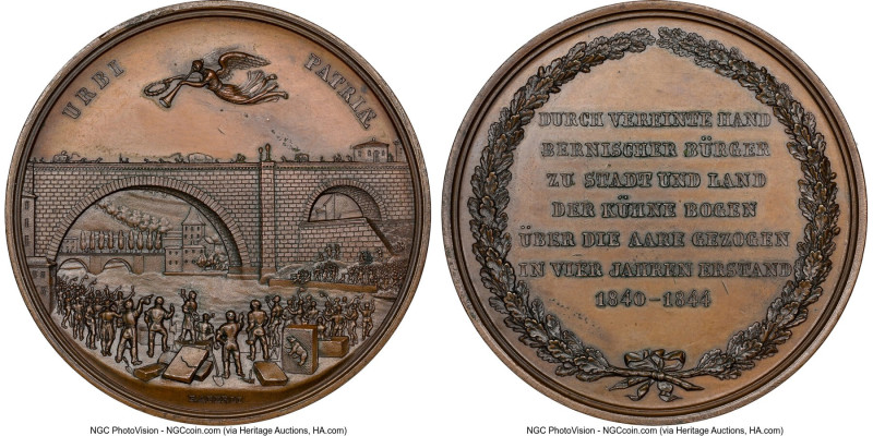 Bern. Canton bronze "Nydegg Bridge" Medal 1844-Dated MS63 Brown NGC, SM-596. 57m...