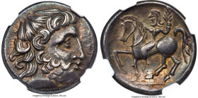 EASTERN EUROPE. Danube Region. Uncertain Celtic Tribe. Ca. 3rd-2nd centuries BC. AR tetradrachm (25mm, 12.52 gm, 11h). NGC Choice XF S 4/5 - 5/5. Imit...