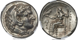 MACEDONIAN KINGDOM. Alexander III the Great (336-323 BC). AR tetradrachm (27mm, 17.20 gm, 8h). NGC AU S 5/5 - 5/5, Fine Style. Late lifetime-early pos...