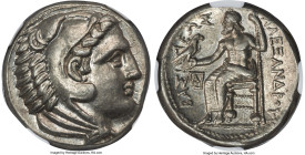 MACEDONIAN KINGDOM. Alexander III the Great (336-323 BC). AR tetradrachm (25mm, 17.21 gm, 1h). NGC AU S 5/5 - 5/5. Early posthumous issue of Amphipoli...