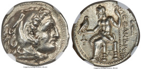 MACEDONIAN KINGDOM. Alexander III the Great (336-323 BC). AR drachm (17mm, 4.32 gm, 12h). NGC Choice AU S 5/5 - 5/5. Late lifetime-early posthumous is...
