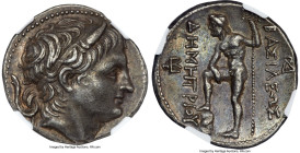 MACEDONIAN KINGDOM. Demetrius I Poliorcetes (306-283 BC). AR tetradrachm (29mm, 17.08 gm, 4h). NGC AU S 5/5 - 4/5, Fine Style. Amphipolis ca. 290-289/...
