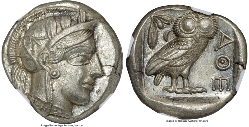 ATTICA. Athens. Ca. 440-404 BC. AR tetradrachm (23mm, 17.20 gm, 4h). NGC MS 5/5 ...