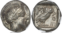 ATTICA. Athens. Ca. 440-404 BC. AR tetradrachm (25mm, 17.21 gm, 7h). NGC Choice AU 5/5 - 5/5, Full Crest. Mid-mass coinage issue. Head of Athena right...
