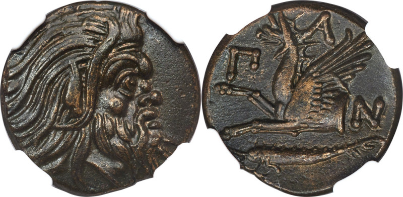 CIMMERIAN BOSPORUS. Panticapaeum. Ca. 4th Century BC. AE (21mm, 6.16 gm, 11h). N...