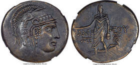 PONTUS. Amisus. Ca. 85-65 BC. AE (32mm, 18.13 gm, 1h). NGC Choice XF S 4/5 - 5/5, adjusted flan. Head of Athena right, wearing triple-crested Attic he...