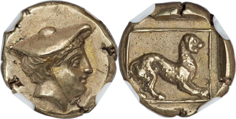 LESBOS. Mytilene. Ca. 377-326 BC. EL sixth-stater or hecte (12mm, 2.56 gm, 2h). ...