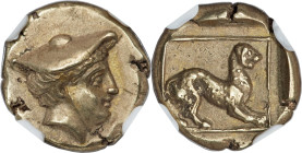 LESBOS. Mytilene. Ca. 377-326 BC. EL sixth-stater or hecte (12mm, 2.56 gm, 2h). NGC Choice AU 5/5 - 4/5, Fine Style. Head of Hermes right, wearing pet...