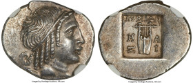 LYCIAN LEAGUE. Masicytes. Ca. 48-20 BC. AR hemidrachm (16mm, 12h). NGC Choice AU S 5/5 - 4/5. Series 4. Head of Apollo right, wearing taenia / ΛΥΚΙΩΝ,...