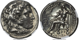 SELEUCID KINGDOM. Seleucus I Nicator (312-281 BC). AR tetradrachm (26mm, 17.14 gm, 8h). NGC AU 5/5 - 3/5, Fine Style. Seleucia in Pieria, ca. 300-296 ...