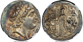SELEUCID KINGDOM. Antiochus VII Euergetes (Sidetes) (138-129 BC). AR tetradrachm (30mm, 16.43 gm, 12h). NGC MS 5/5 - 4/5. Posthumous issue struck unde...