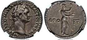 CAPPADOCIA. Caesarea. Domitian (AD 81-96). AR didrachm (21mm, 7.19 gm, 6h). NGC XF 4/5 - 5/5, Fine Style. Dated Regnal Year 13 (AD 93/4). ΑΥΤ ΚΑΙ ΔΟΜΙ...