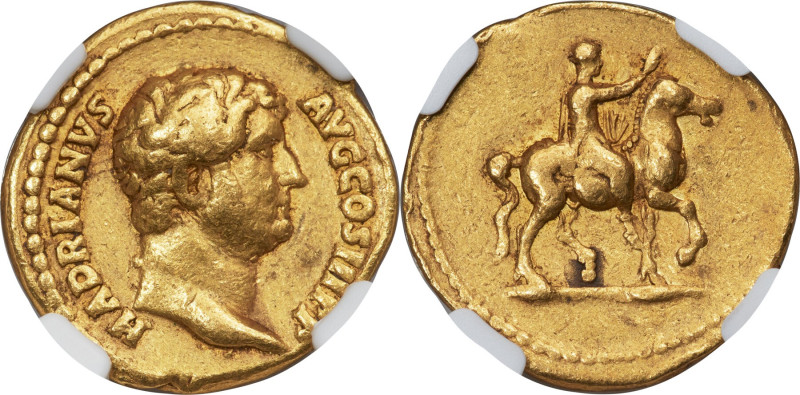 Hadrian (AD 117-138). AV aureus (20mm, 7.20 gm, 6h). NGC VF 5/5 - 4/5, Fine Styl...