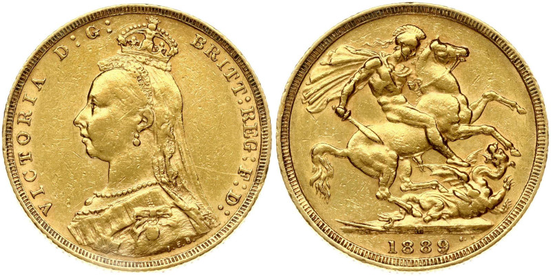 Australia 1 Sovereign 1889 M. Victoria (1837-1901). Gold 7.96g. KM-10