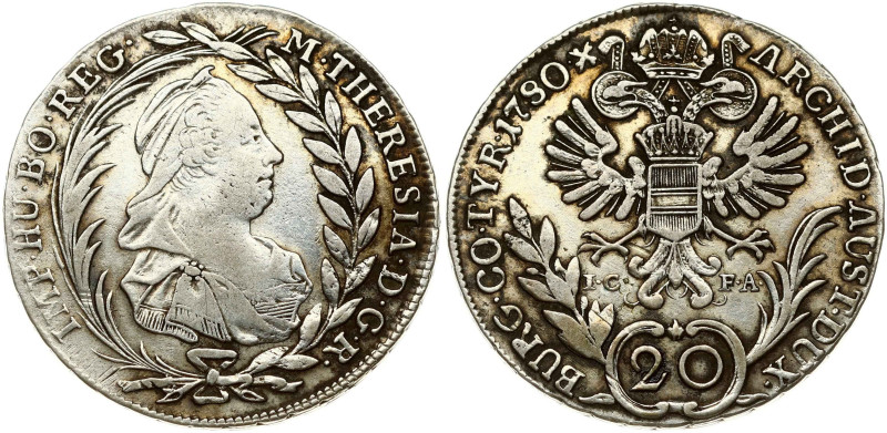 Austria 20 Kreuzer 1780A IC-FA Maria Theresia (1740-1780). Obverse: Bust right w...