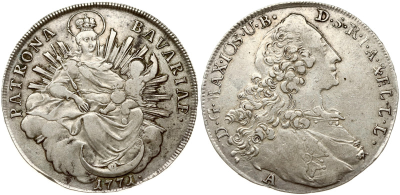 Germany, Bavaria. Maximilian III Joseph (1745-1777). Taler 1771 A. Silver 27.90 ...