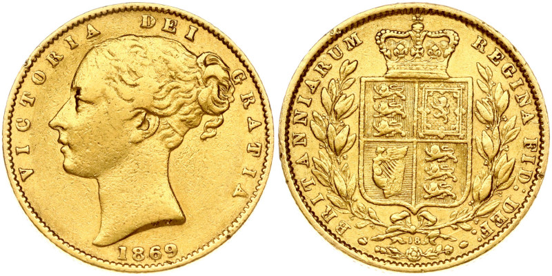 Great Britain. Victoria (1837-1901). Sovereign 1869. Gold 7.90 g. KM-736.2, Sp-3...