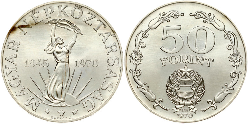 Hungary. 50 Forint 1970 BP, Liberation. 25th Anniversary of Liberation. Silver ....