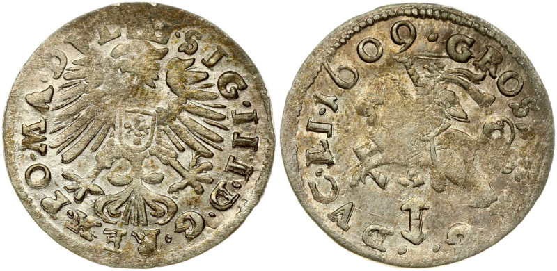 Lithuania. Zygmunt III Waza (1587-1632). Grosz 1609 Vilnius. Silver 1.49 g. Kop....