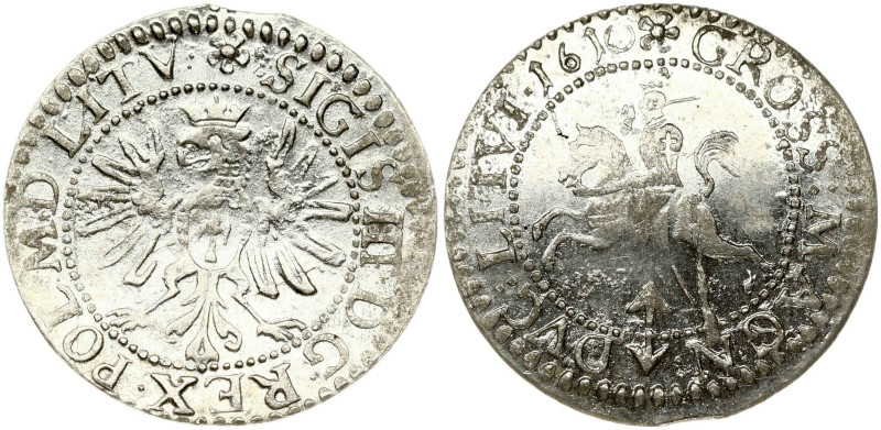 Lithuania. Zygmunt III Waza (1587-1632). Grosz 1610 Vilnius. Inner dot circle on...