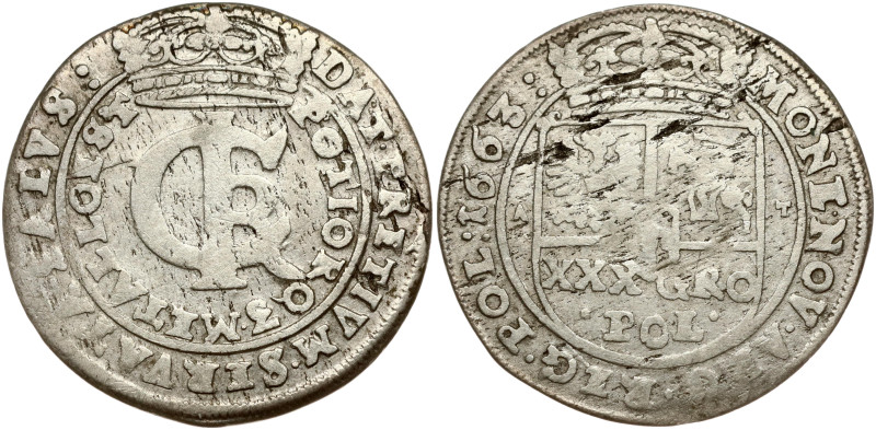 Poland. Jan II Kazimierz Waza (1649–1668). Tymf 1663 AT, Bydgoszcz. Silver 4.33 ...