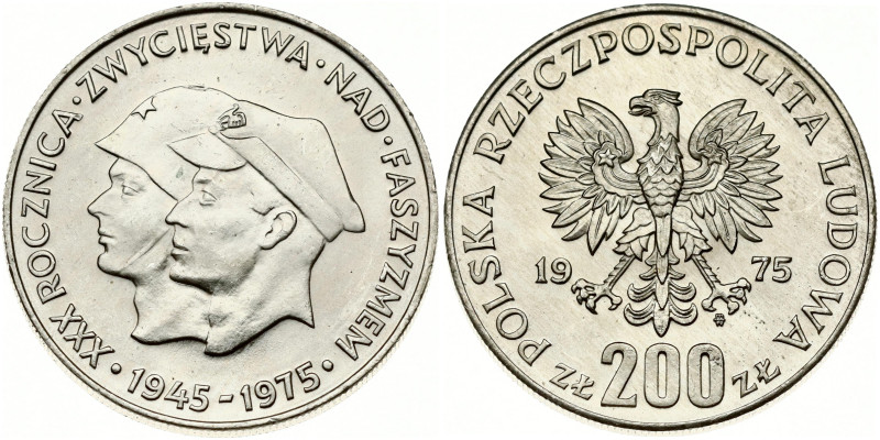 Poland. 200 Zlotych 1975 Victory 30 years. Silver .750, 14.54 g. Parchim. 305; Y...