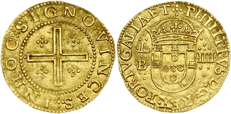 Portugal. Filipe II (1598-1621). 4 Cruzados LB. Gold 12.18 g. Fr. 53; Gome- F2. ...