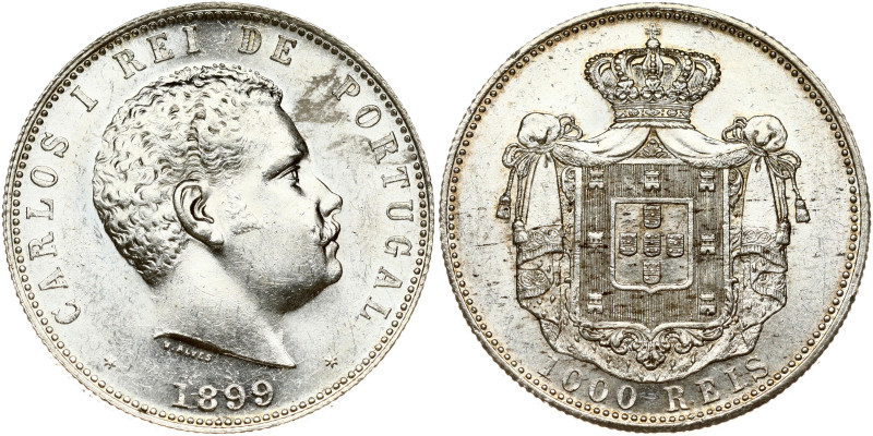 Portugal. Carlos I (1889-1908). 1000 Reis 1899. Silver 24.86 g. KM-540.