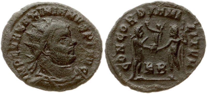 Roman Empire. Maximian Herculius (286-305). Follis, rev: CONCORDIA MILITVM, EB i...