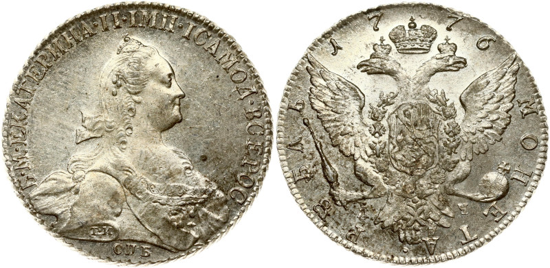 Russia. Catherine II (1762-1796). Rouble 1776 СПБ-ТИ-ЯЧ, St. Petersburg. Silver ...