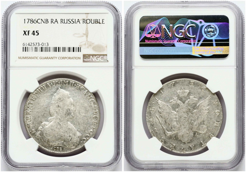 Russia. Catherine II (1762-1796). Rouble 1786 СПБ-TI-ЯА, St. Petersburg. Silver....