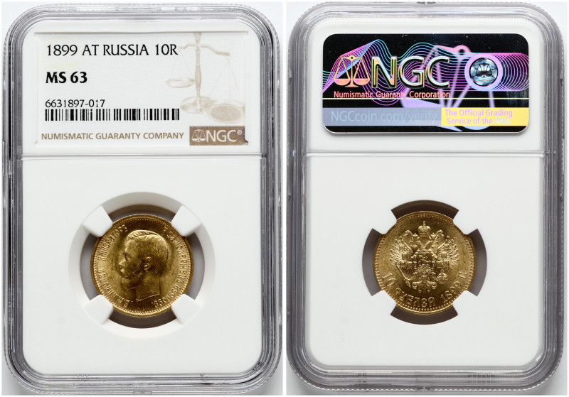 Russia. Nicholas II (1894-1917). 10 Roubles 1899 АГ, St. Petersburg. Gold. Bitki...