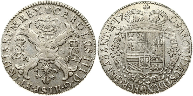 Spanish Netherlands, Brabant. Charles III (1707-1711). Patagon 1709, Antwerp. Si...