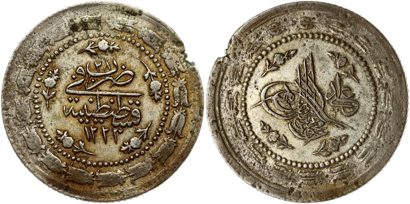 Turkey. Mahmud II (1808-1839). 6 piastres AH 1223 year 28/1835. Billon 12.45 g. ...