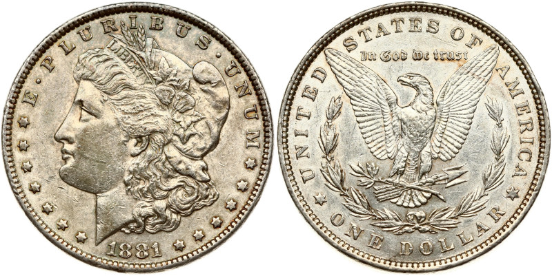 USA. Morgan Dollar 1881, Philadelphia. Silver 26.68 g. KM-110.